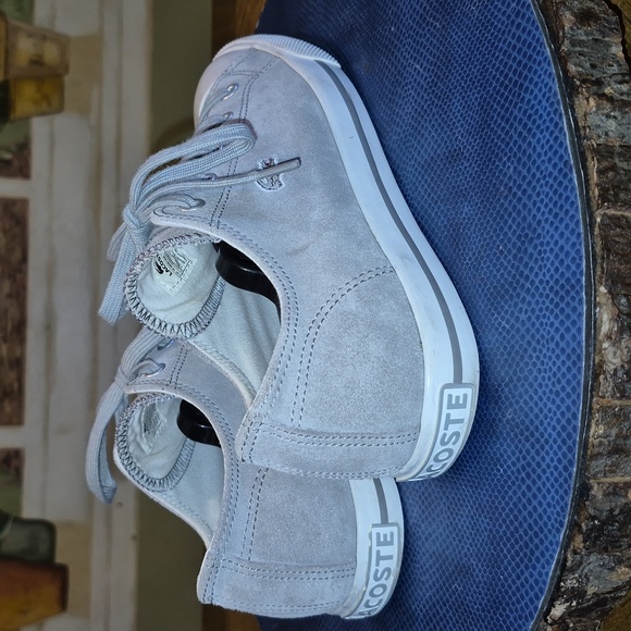 Lacoste Womens Gray Suede Sneakers sz. 7.5 (#1002A) EC. - Picture 5 of 16